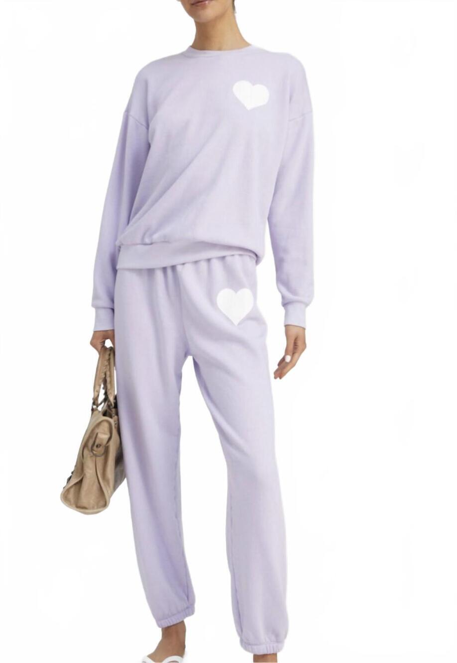 NEW SPRWMN heart sweatpant in lavender